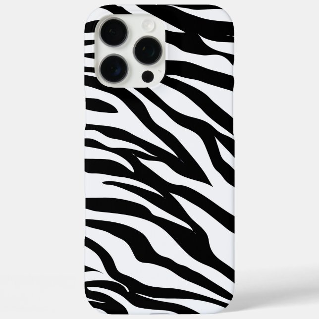 Schwarzweiß Safari Zebra Animal Print iPhone 16 Pro Max Hülle (Rückseite)