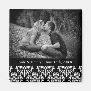 Schwarzweiss-Save the Date Foto-Hochzeits-Magnet Magnet