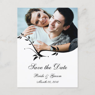 Schwarzweiss-Save the Date Foto-Postkarten Ankündigungspostkarte