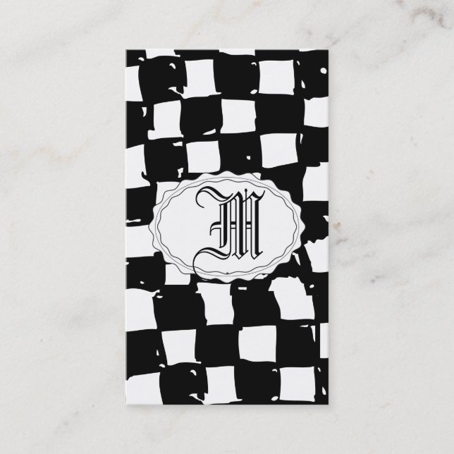 Schwarzweiss-Schachbrett abstrakt Visitenkarte (Vorderseite)