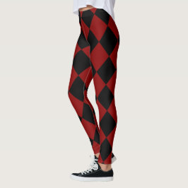 Schwarzweiß-Schachbrett Leggings