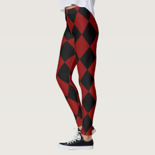 Schwarzweiß-Schachbrett Leggings