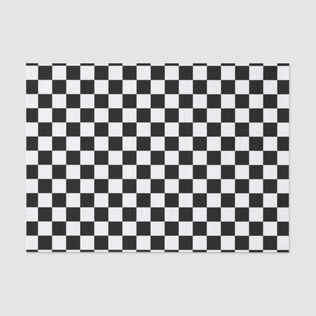 Schwarzweiss-Schachbrett Seidenpapier (Vorderseite)