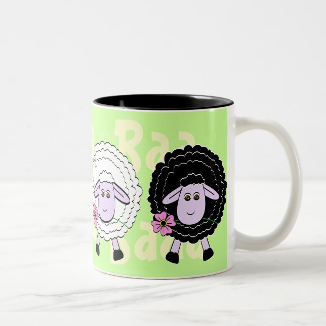 Schwarzweiss-Schafe Zweifarbige Tasse (Rechts)