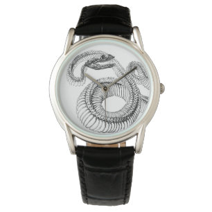 SCHWARZWEISS-SCHLANGEN-SKELETT ARMBANDUHR