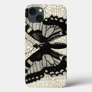 Schwarzweiss-Schmetterling auf gebrochenem Case-Mate iPhone Hülle