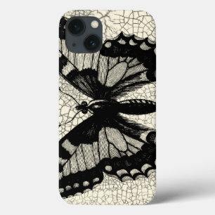 Schwarzweiss-Schmetterling auf gebrochenem Case-Mate iPhone Hülle