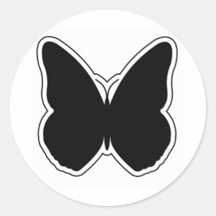 Schwarzweiss-Schmetterling Runder Aufkleber