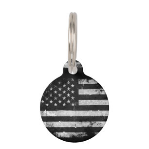 Schwarzweiss-Schmutz-amerikanische Flagge Tiermarke