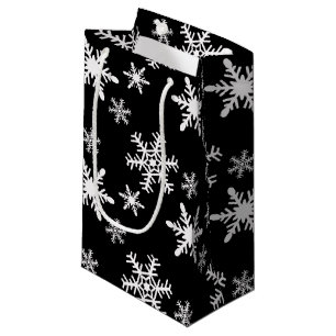 Schwarzweiss-Schneeflocken Kleine Geschenktüte