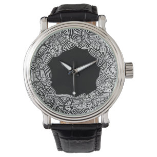 Schwarzweiß-Schriftzüge Armbanduhr