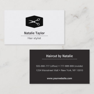 Schwarzweiss Scissor Hairstylist-Visitenkarten Visitenkarte