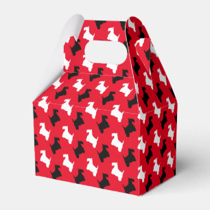Schwarzweiss-Scotties Ihre Hintergrund-Farbe Geschenkschachtel