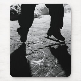 Schwarzweiss-Skate-Silhouette Mousepad