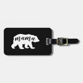 Schwarzweiss-Skript-Mutter Bear Silhouette Gepäckanhänger
