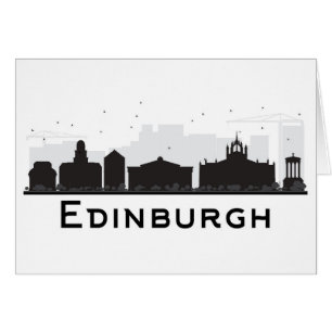Schwarzweiss-Skyline Edinburghs Schottland