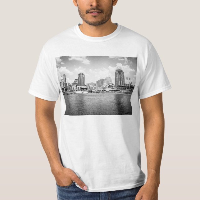 Schwarzweiss-Skyline T-Shirt (Vorderseite)
