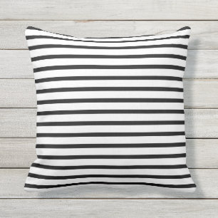 Schwarzweiss-Sommer Stripes Kissen im Freien Für Draußen