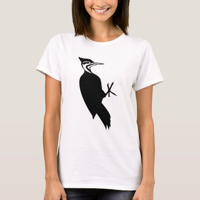 Schwarzweiss-Specht-Liebhaber T-Shirt (Vorderseite)