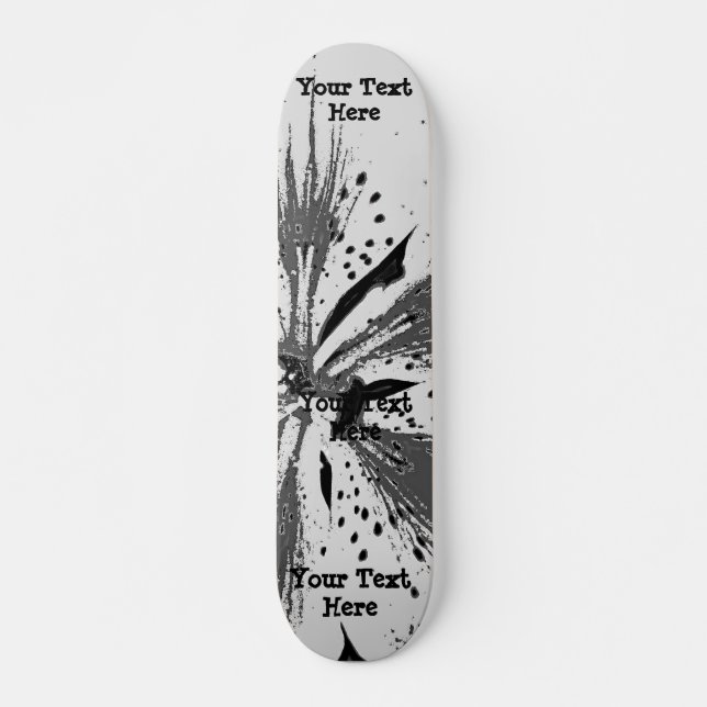 Schwarzweiss spritzt abstrakte Straßenkunstart Skateboard (Vorne)