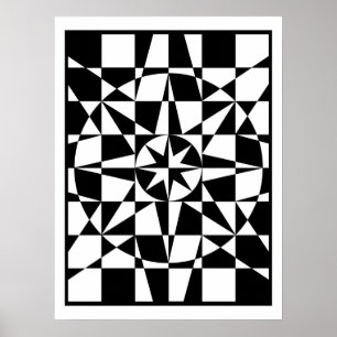 Schwarzweiss-Stern Poster