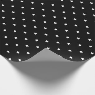 Schwarzweiss-Stern-Tupfen-Muster Geschenkpapier