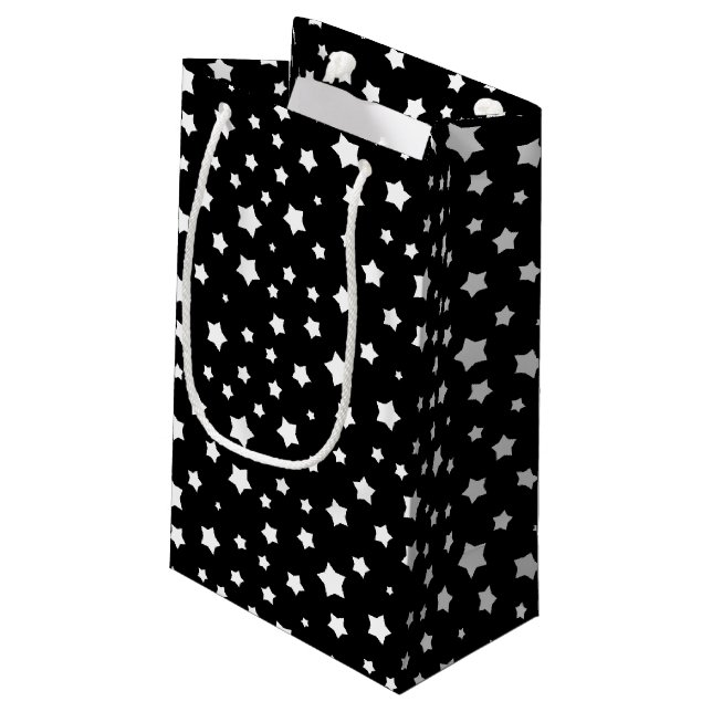 Schwarzweiss-Sternchen-Vereinbarung Kleine Geschenktüte (Rückseite Schrägansicht)