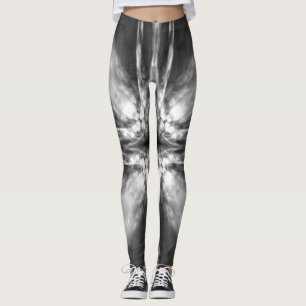 Schwarzweiß-Sternexplosion Leggings
