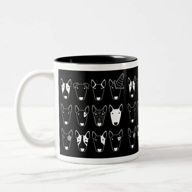 Schwarzweiss-Stier-Terrier-Tasse (Multibull Linie) Zweifarbige Tasse (Links)