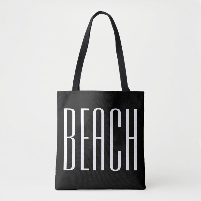 Schwarzweiss-Strand-Tasche Tasche (Vorderseite)