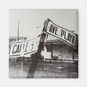 Schwarzweiss-Straßenschild Magnet