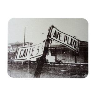 Schwarzweiss-Straßenschild Magnet