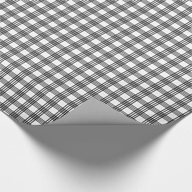 Schwarzweiss-Streifen-karierte Geschenk-Verpackung Geschenkpapier (Ecke)