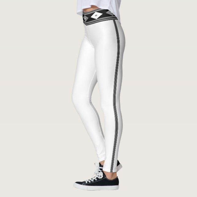 Schwarzweiß Streifen Leggings (Links)
