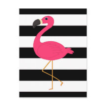 Schwarzweiss-Streifen-Rosa-Flamingo