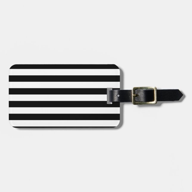 Schwarzweiss-Streifen-| Striped Entwurf Gepäckanhänger (Vorderseite horizontal)