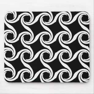 Schwarzweiss-Strudel-Muster Mousepad