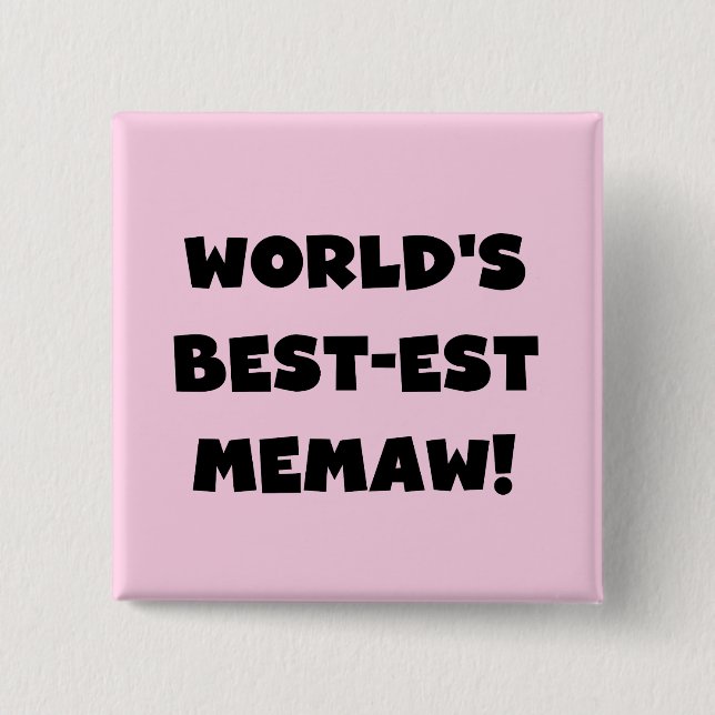 Schwarzweiss-T - Shirts des Gut-est Memaw der Welt Button (Vorderseite)
