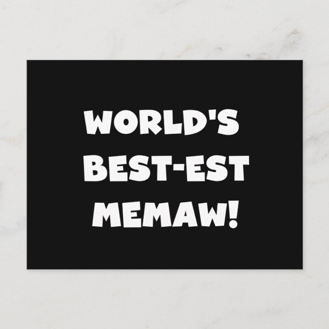 Schwarzweiss-T - Shirts des Gut-est Memaw der Welt Postkarte (Vorderseite)