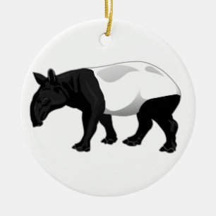 Schwarzweiss-Tapir Keramikornament