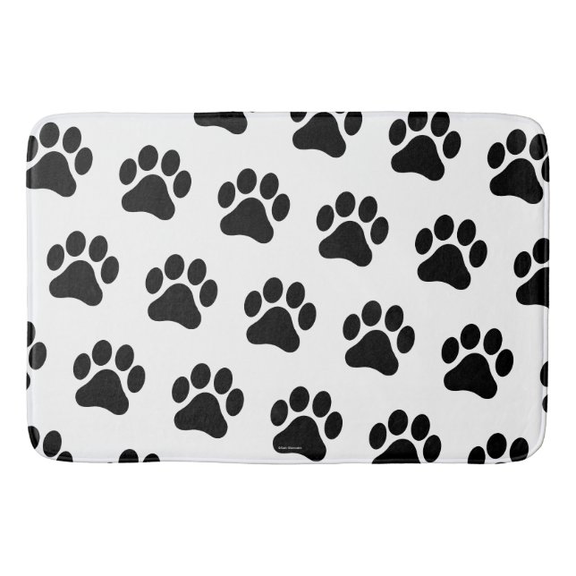 Schwarzweiss-Tatzen-Druck-Muster-Bad-Matte Badematte (Vorderseite)