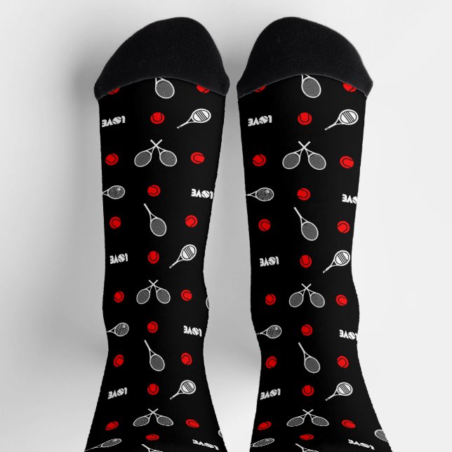 🎾, Schwarzweiß-Tennis-🎾 Socken (Oben)