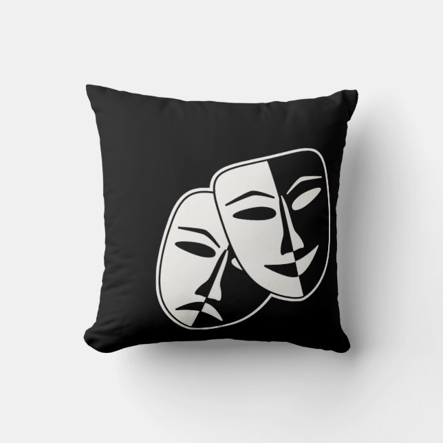 Schwarzweiss-Theater-Drama-Bad-Dekor Kissen (Vorderseite)