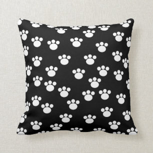 Schwarzweiss-Tiertatzen-Druck-Muster Kissen