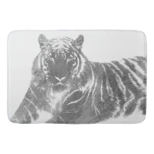 Schwarzweiß-Tiger Badematte
