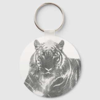 Schwarzweiß-Tiger Schlüsselanhänger