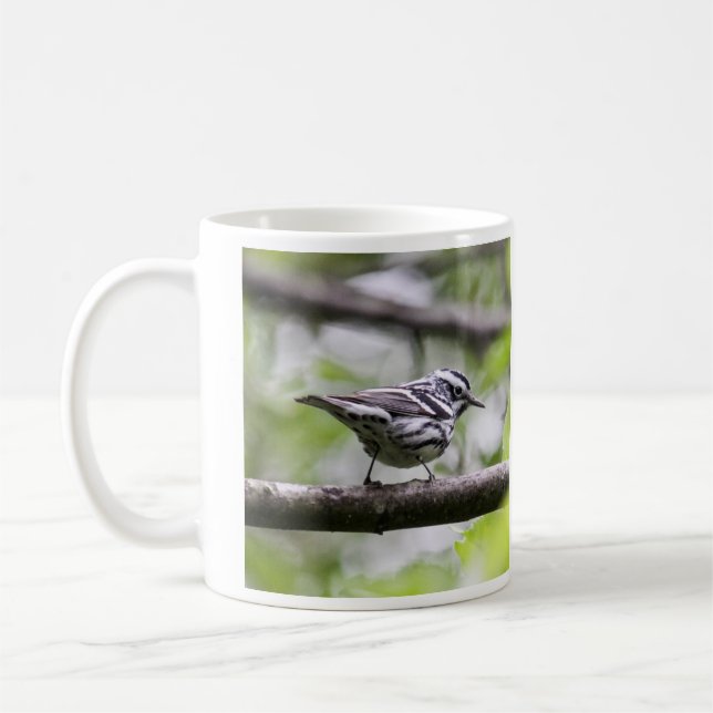 Schwarzweiss-Trällerer Kaffeetasse (Links)