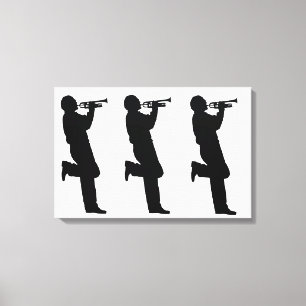 Schwarzweiss-Trompete-Jazz-Musiker Leinwanddruck