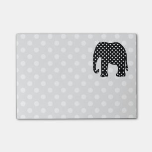 Schwarzweiss-Tupfen-Elefant Post-it Klebezettel