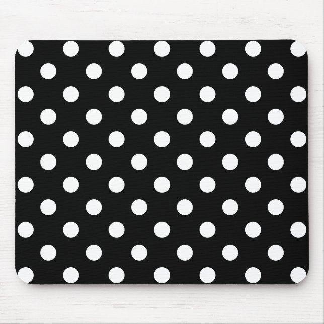 Schwarzweiss-Tupfen-Muster Mousepad (Vorne)